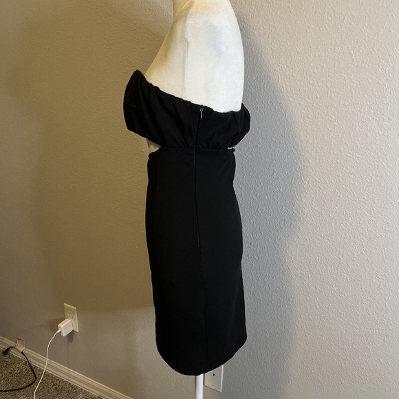 Princess Polly Black Strapless Mini Dress Open Side Size 6 - Picture 5 of 11